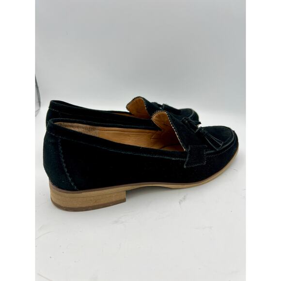 Franco Sarto Suede Loafer Womens 8.5 Black Tassel Dark Academia Preppy Corpcore - Picture 5 of 10